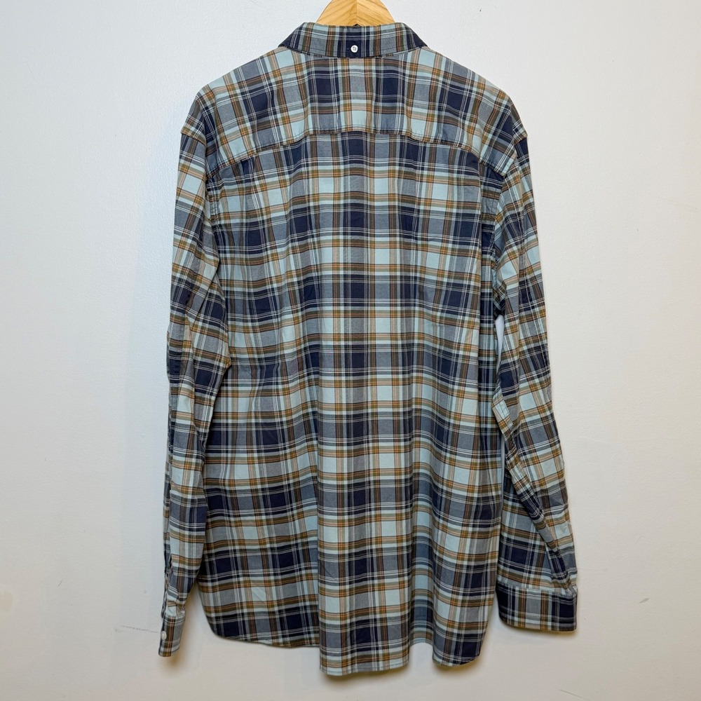 L.L. Bean Comfort Stretch Oxford Shirt XXL Tall Blue Plaid Slightly Fitted - Picture 2 of 8